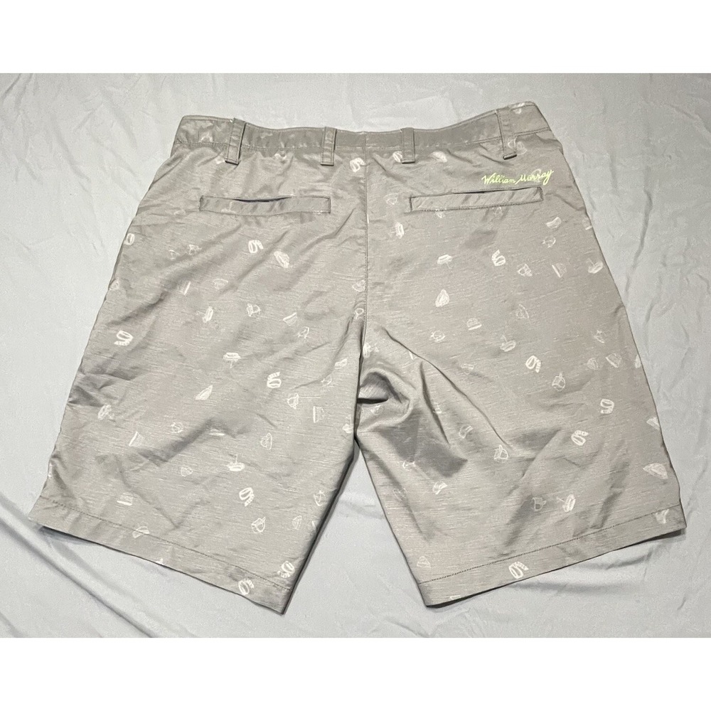 William‎ Murray Golf Shorts Mens 34 Gray All Over Print Stretch Straight Fit - Picture 7 of 9